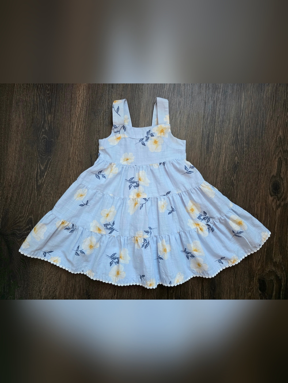 Joie light blue floral tiered dress